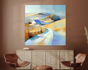 Gilded Serenity van Abstract Schilderij