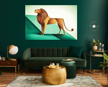 Modern geometric lion by Art & Soul Creations