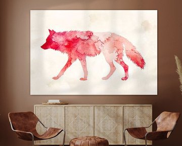 Aquarell Wolf in Rottönen von Art & Soul Creations
