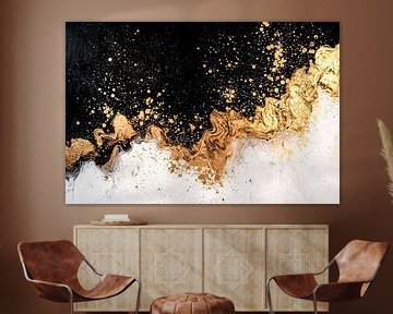 Abstract gold and black art