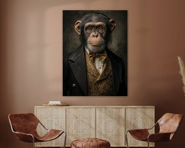 Distinguished monkey in historical gala uniform - noble portrait by MArt