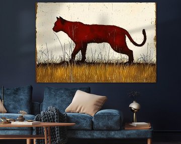 Red cat in tall grass by Imperial Art House
