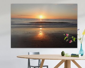 Sunset at low tide with reflection on Sylt by Martin Flechsig