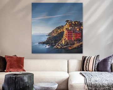 Riomaggiore Sonnenuntergang Cinque Terre Ligurien Italien von Stefano Orazzini
