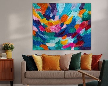Abstract schilderij, kleurrijk, expressionisme van Joriali Abstract