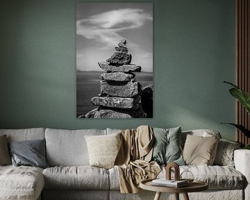 Zen in Zwart-Wit, Cairn op Isle of Skye, Schotland van Opmeer Reports