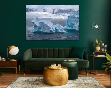 Some roughly shaped icebergs