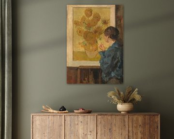 Vrouw voor Van Goghs Zonnebloemen, Isaac Israels