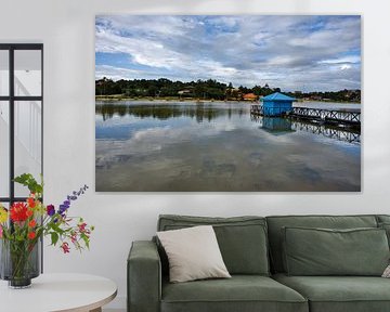 Stille und Spiegelungen auf dem See von Saen Monourom von Frank Photos