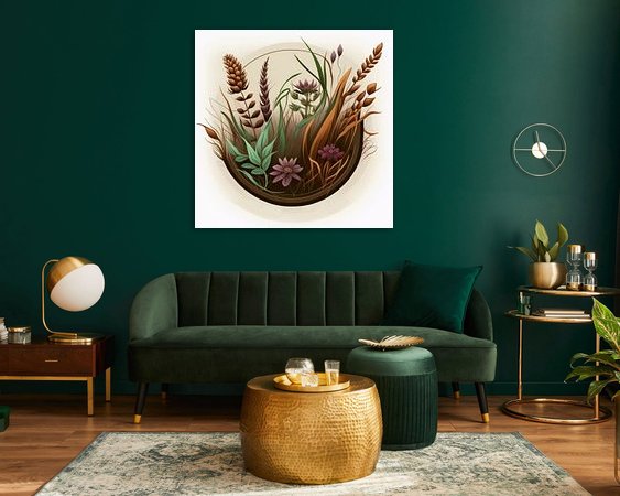 Voorbeeld van het werk in een kamer