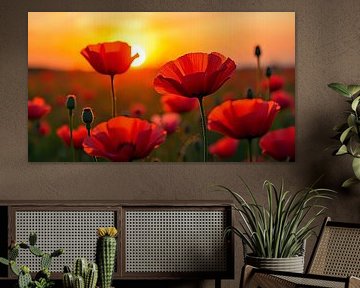 Bloesems bij zonsondergang