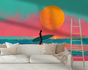 Surfer Zonsondergang | Surfer Sunset