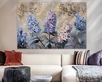 Art élégant des fleurs d'hortensia sur Art Merveilleux