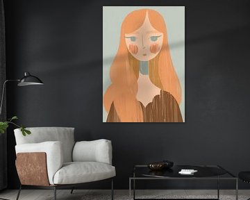 Vrouwenportret | Abstract Beauty in Pastel van De Mooiste Kunst