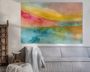 Peinture abstraite, paysage avec fleurs sauvages sur Joriali Art abstrait