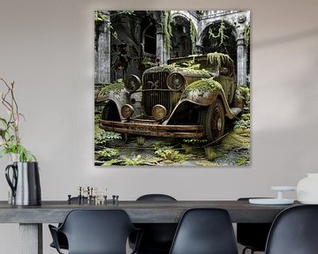 Verloren plaats historische oldtimer verroest vergeten binnenplaats van gm_designs