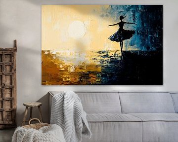 Tanzende Silhouette bei Sonnenuntergang von Art & Soul Creations