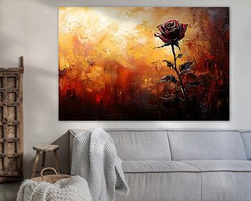 Abstrakte Rose mit warmen Farben von Imperial Art House