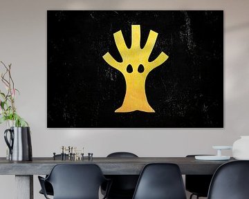 Abstract yellow tree design