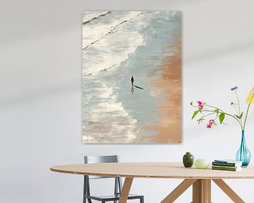 Strandwandeling II, Modern Abstract van Caroline Guerain