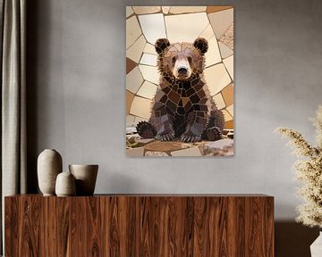 Ourson en mosaïque sur bob rendy