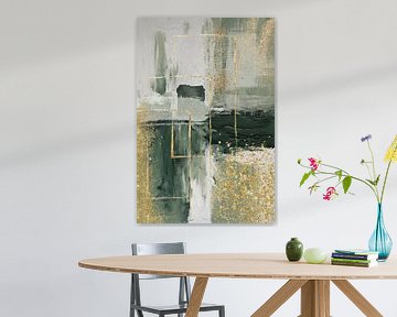 Groen en goud moment 3 van Sally Ann Moss