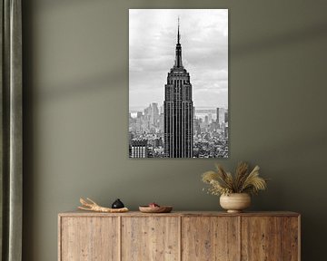 Empire State Building in zwart wit II van Thea.Photo