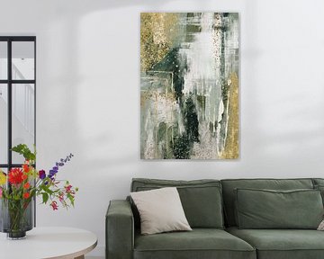 Groen en goud moment 2 van Sally Ann Moss
