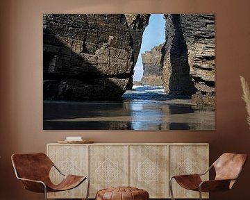 Steinfomation am Strand Playa de las Catedrales