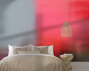Modern abstract colorful neon art in red, grey, purple by Dina Dankers