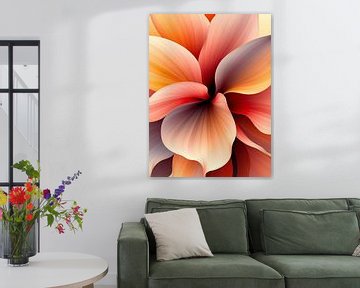 Enchanted Floral Bloom: A Symphony of Warm Hues and Abstract Petals by Artistic
