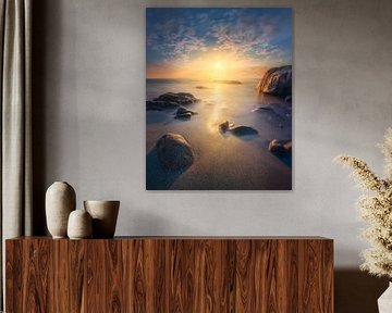 Cala Violina Strand Rotsen bij Zonsondergang van Stefano Orazzini