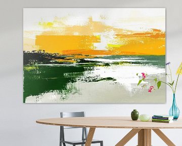 Abstract yellow-green landscape