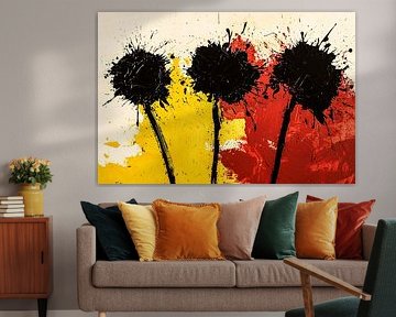 Modern abstract floral composition