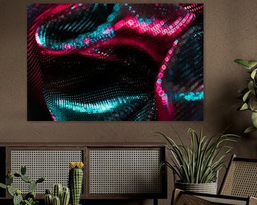 Bokeh op gevouwen glanzende stof van Mixed media vector arts