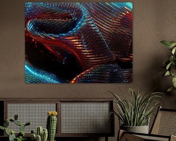 Gevouwen reflectie in rood en blauw van Mixed media vector arts
