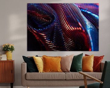 Glinsterend patroon in rood en blauw van Mixed media vector arts