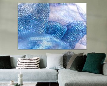 Blauwe gaasstructuur in een lichtspel van Mixed media vector arts