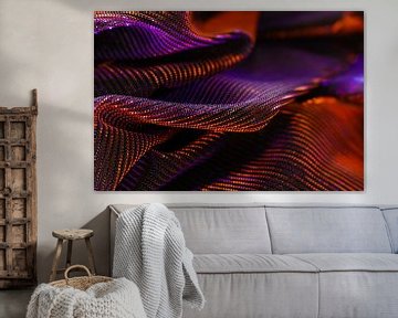 Lichtgolven in violet en koper van Mixed media vector arts