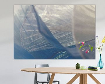Transparante overlay - structuur in blauw en wit van Mixed media vector arts
