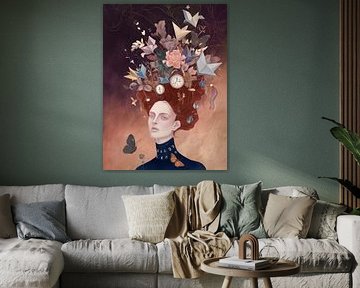 The Guardian of Time - Magische compositie met bloemenelementen van MArt