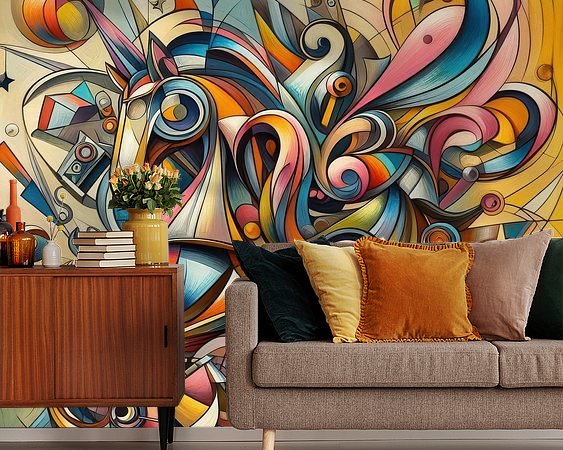 Voorbeeld van het werk in een kamer