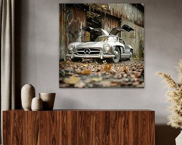 Verloren plaats Mercedes 300 SL vleugeldeuren zilver achtertuin van gm_designs