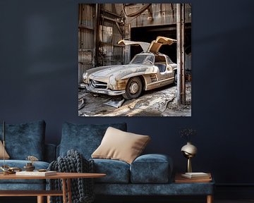 Verloren plaats Mercedes 300 SL vleugeldeuren goud werkplaats van gm_designs