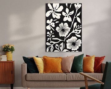 Black and white floral art by haroulita