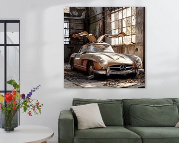 Verloren plaats Mercedes 300 SL vleugeldeuren goud werkplaats van gm_designs