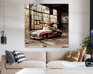 Verloren plaats Mercedes 300 SL Gullwing deuren rode Hall Garage van gm_designs