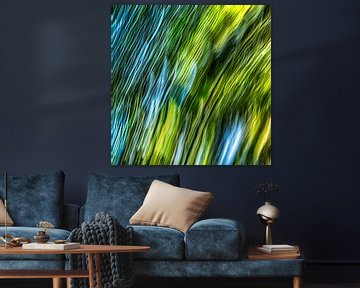 Dance of light in green and blue
