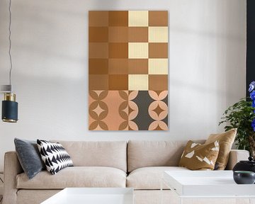 Ruit Retro geometrisch patroon. Moderne abstracte kunst I van Dina Dankers