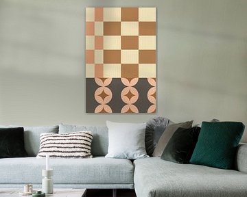 Ruit Retro geometrisch patroon. Moderne abstracte kunst V van Dina Dankers